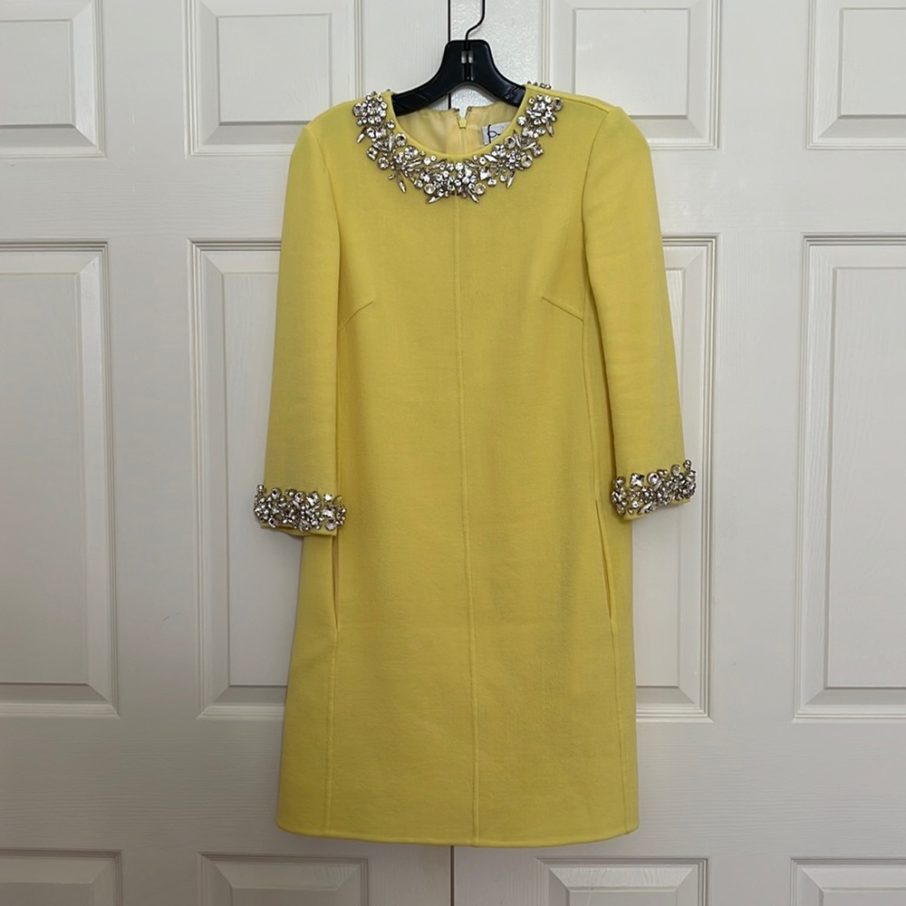 Oscar de la Renta  Crystal Embellished Shift Dress